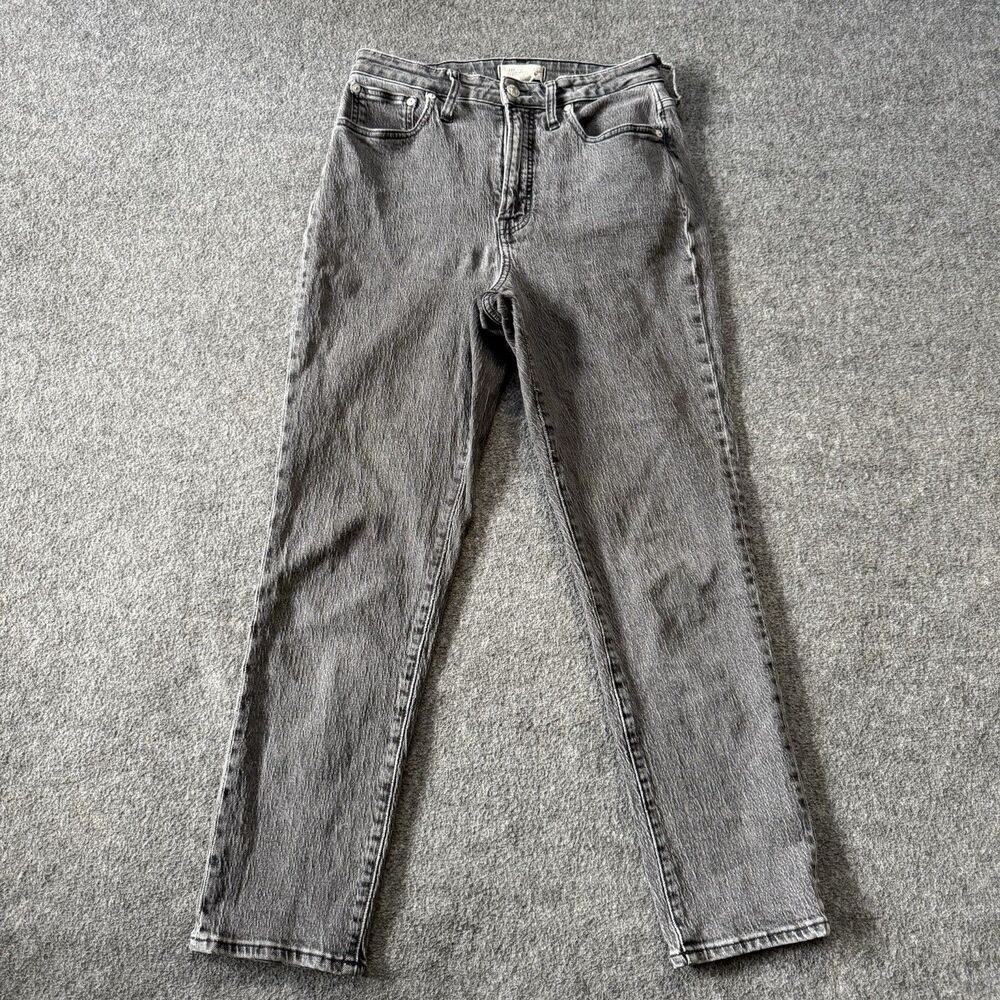 Madewell Curvy Perfect Vintage Jeans Women's 28 Faded Black Denim Textured